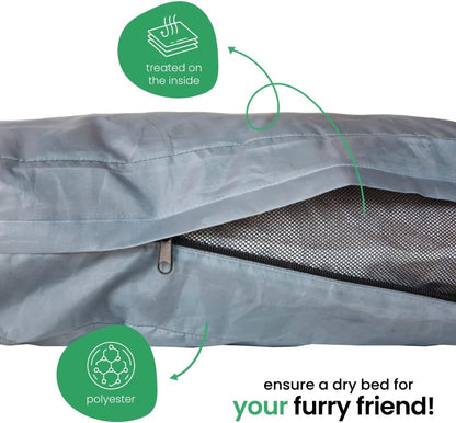 Molly Mutt Water-Resistant Dog Bed Liner, Polyester Bed Liner for Dogs, Easy to Clean, Gray, Huge, 36”x 45”x 4.75”