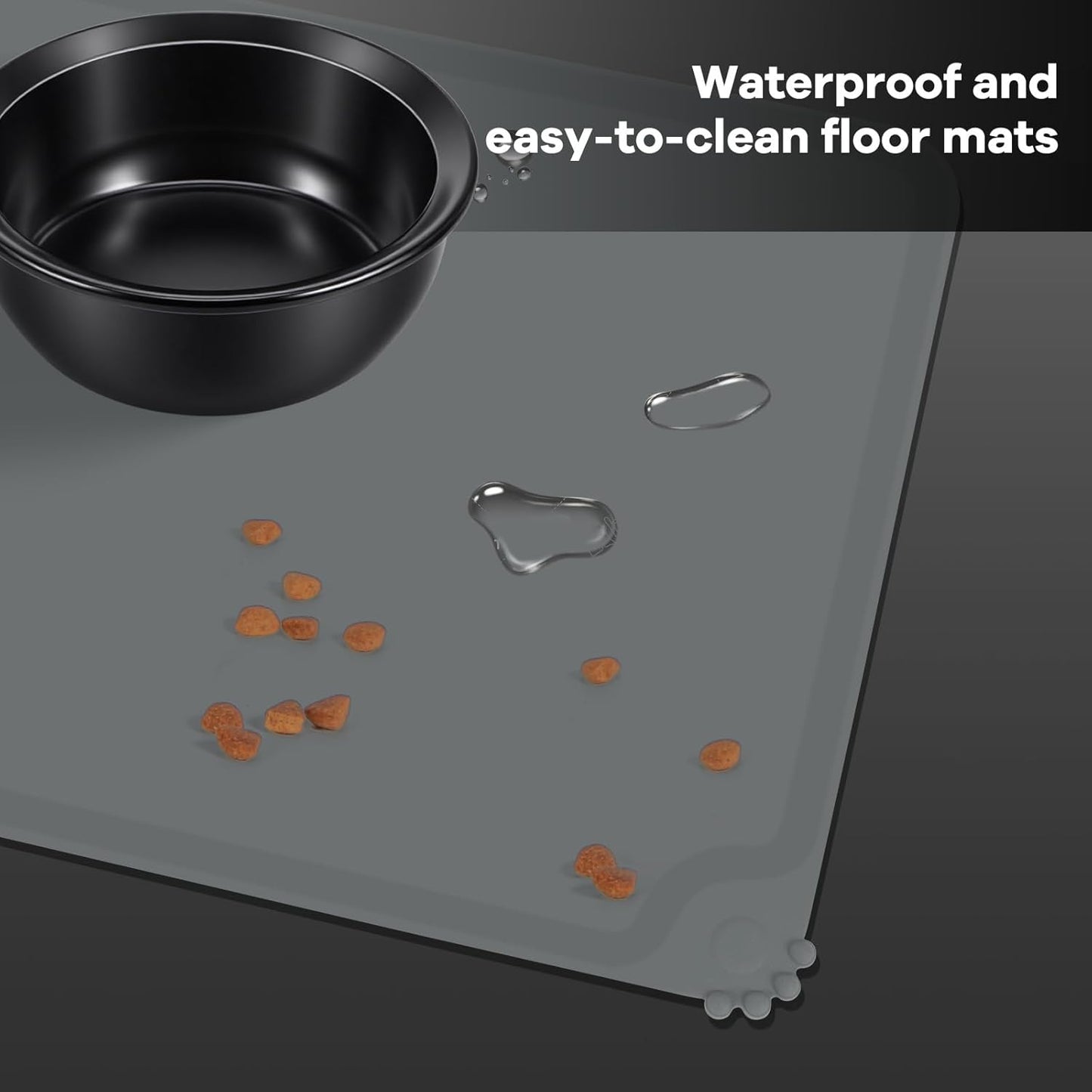 Upgraded Adjustable Height Cat Food Bowls Stand Ceramic Dog Bowls and Slow Feeder Cat Bowl, 15°Tilted Stand Anti Vomiting Raised for Small and Medium Sized Cats Dogs (Black (2 Bowl+Pet mat))