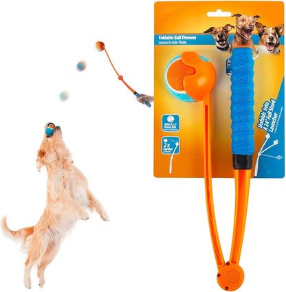 Retractable Dog with Bright Tennis Beads Grip for Long-Distance Throws – Portable Exercise Tool for All Breeds Easy Unsullied Dog Ball Starter