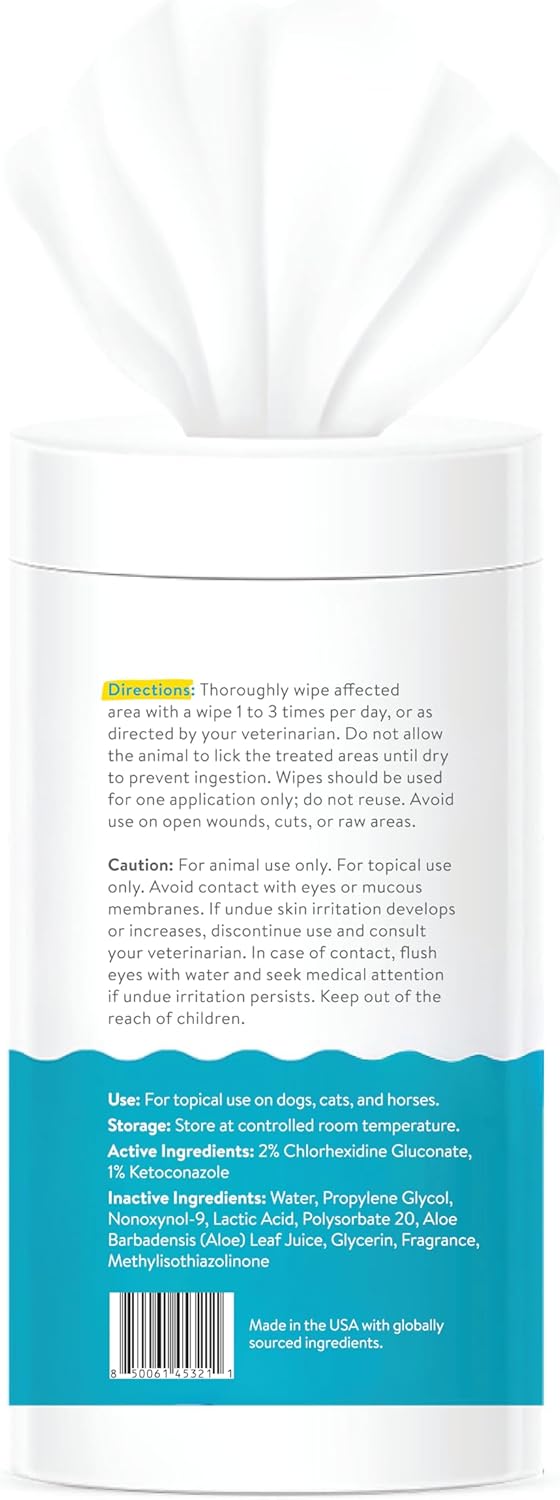 Dogtopia Keto Dog Wipes for Pets (60ct) | Soothing and Convenient Wipes for Pets’ Irritated Skin | Relief for Skin Problems in Dogs