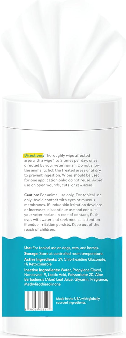 Dogtopia Keto Dog Wipes for Pets (60ct) | Soothing and Convenient Wipes for Pets’ Irritated Skin | Relief for Skin Problems in Dogs