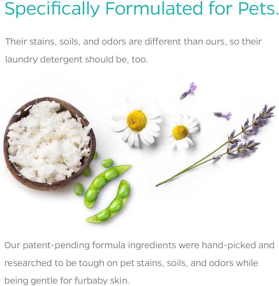 Pet Parents® PetTergent®, Enzymatic Pet Laundry Detergent, 32 oz 32 Loads Pet Stain Remover & Pet Odor Eliminator, Laundry Detergent for Pets (Unscented, 32 oz)