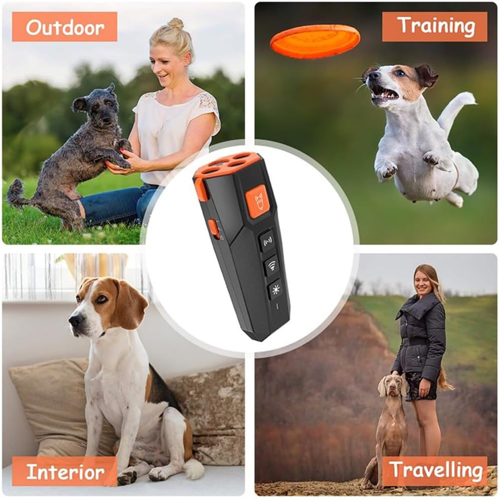 Anti Barking Device, 3X Emitter Power with 3X Stronger Coverage Most Effective Dog Bark Deterrent, Most Effective Training, User-Friendly, Dog Whistle to Stop Barking, Barking Silencer, Rechargeable