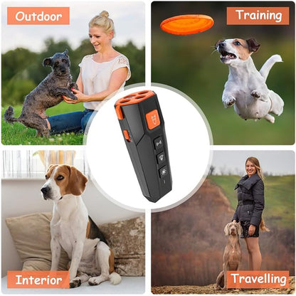 Anti Barking Device, 3X Emitter Power with 3X Stronger Coverage Most Effective Dog Bark Deterrent, Most Effective Training, User-Friendly, Dog Whistle to Stop Barking, Barking Silencer, Rechargeable