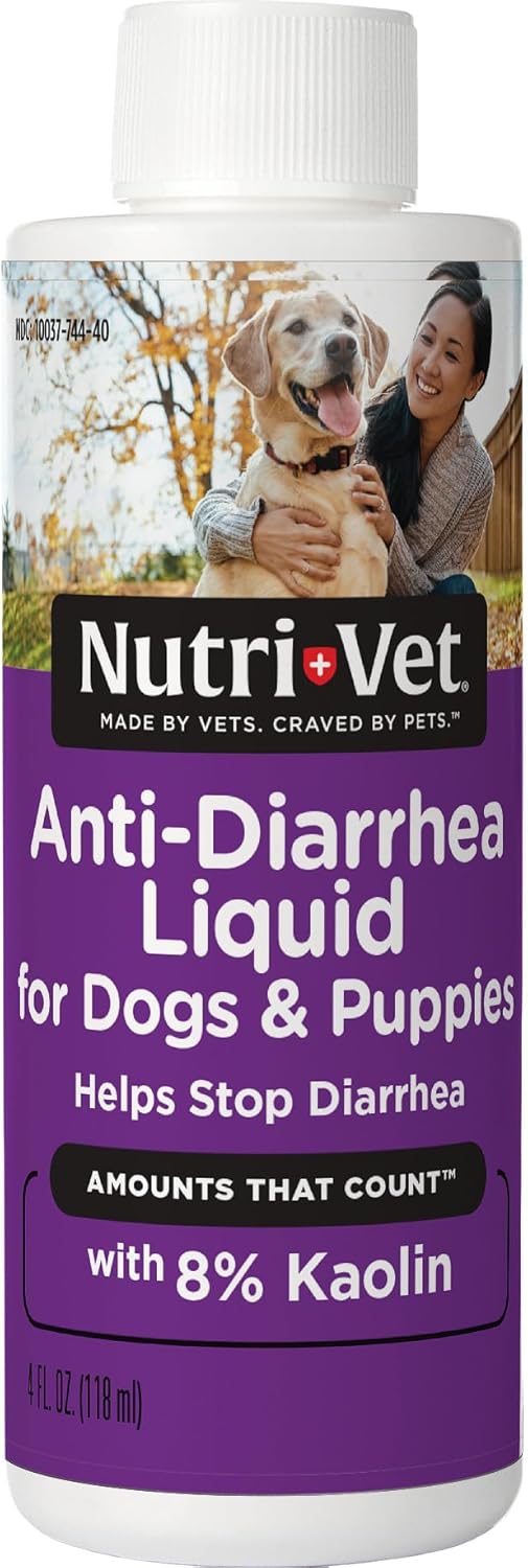 Nutri-Vet Anti-Diarrhea Liquid for Dogs and Puppies, Puppy Supplements for Digestive Health, Dog Essentials for Gut Support, Pet Vitamins, Probiotic Alternative, Puppy Supplies, Made in USA, 4oz