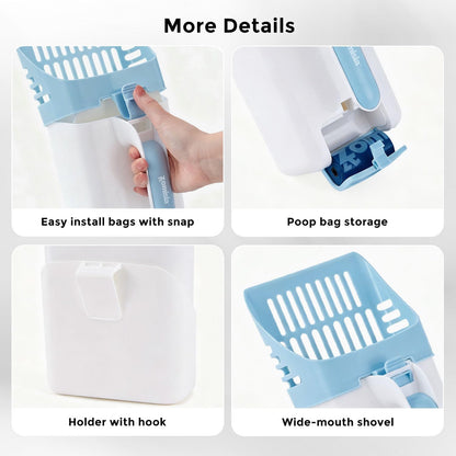 Cat Litter Scoop with Holder & Trash Can& Stainless Steel Litter Box