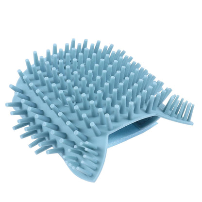 Silicone Cat Massage Comb and Grooming Brush Wall Corner Mounted Soft Pet Massage Tool for Cats Light Green Small Wet and Dry Use Hair Removal