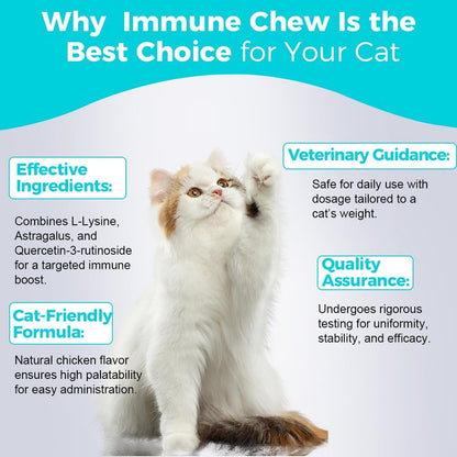 Pets Cat Immune Chews - 60 Count | Immune System Support for Cats | Antioxidant-Rich Formula with Essential Nutrients