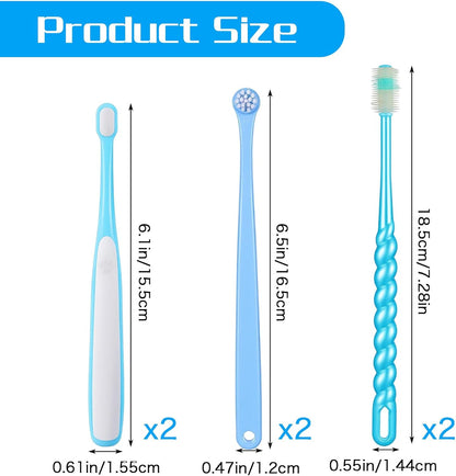 6Pcs 360-Degree Small Dog and Cat Soft Toothbrush Cat Dental Care Dog Toothbrush Soft Silicone Pet Toothbrushes for Puppy, Small Dogs and Cats Set of 3 Different Shapes