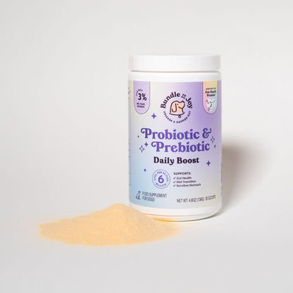 Bundle x Joy Probiotic & Prebiotic Daily Boost for Dogs - Gut Health for Dogs Immune Formula with Beef Bone Broth for Dog, 6 Billion CFU Dog Supplements, 35 Scoops, 4.8 oz - Made in USA