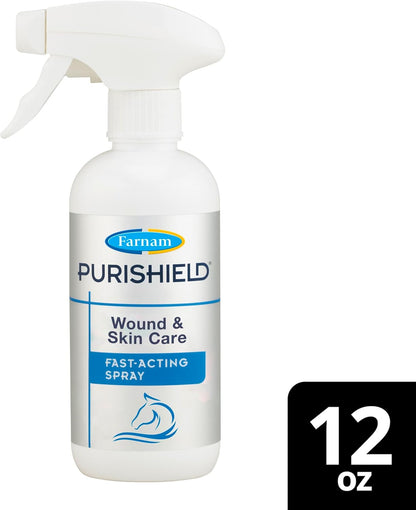 Farnam Purishield Horse Wound Care Fast-Acting Spray for Horses, Dogs, Cats & Livestock, 24-Hour Protection*, Cleans, Treats and Promotes Healing*