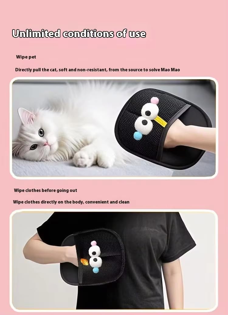 Pet Hair Removal Glove Premium Electrostatic for Dogs & Cats – Reusable Grooming Mitt for Shedding Control – Gentle Fur Remover for Long & Short Hair – Soft, Non-Slip Deshedding Tool