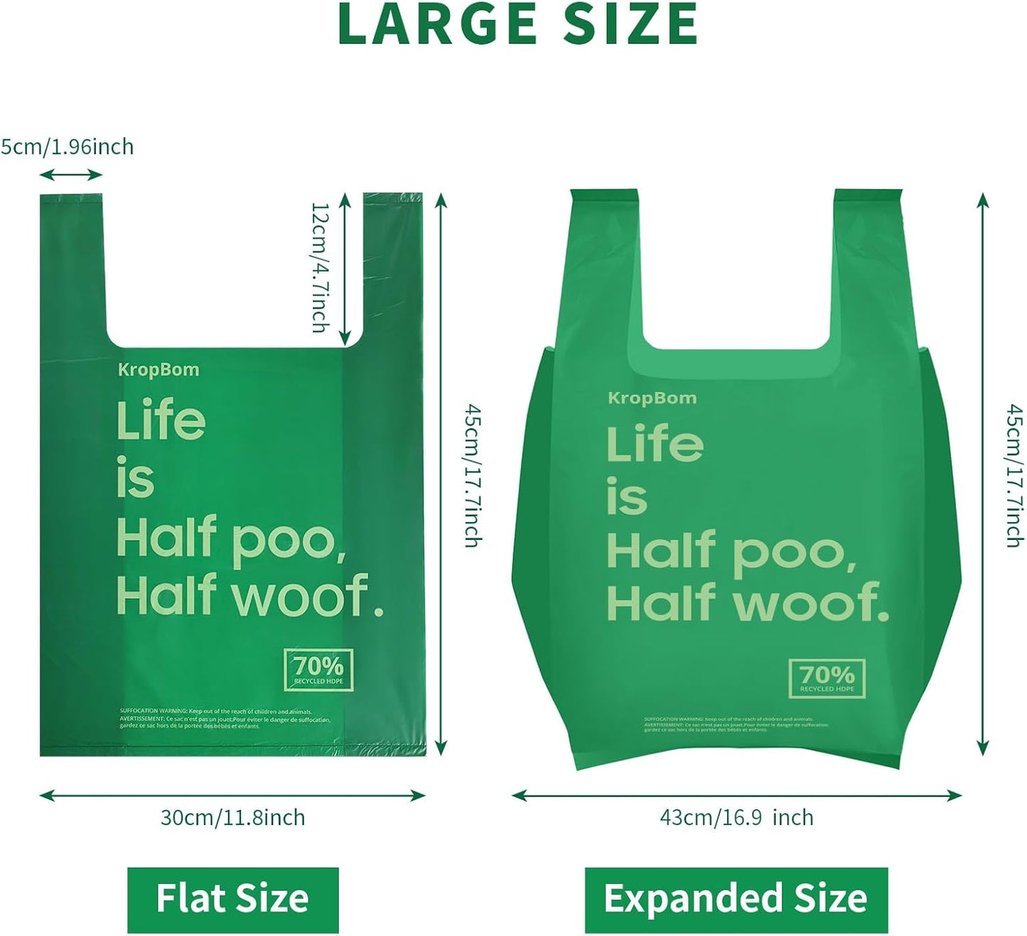125 Bulk Pack Extra Large Dog Poop Bags for A&H Swivel Bin Pooper Scooper, Pet Waste Bags with Handle for Dog Poop Cat Litter, Heavy Duty Leakproof Unscented