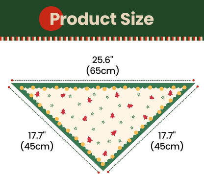 Adjustable Christmas Dog Bandana, Festive Pet Outfit Washable for Small to Medium Dogs & Cats