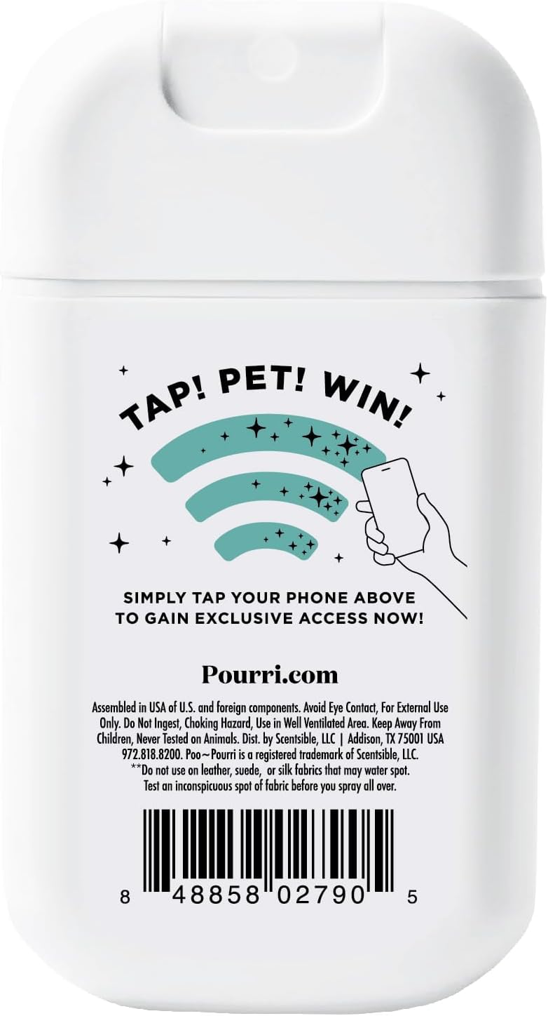 Poo-Pourri Pawsitively Fresh Pocket Deodorizer Spray – Dog & Cat Odor Remover – Plant Based Ingredients – Vet Recommended – Great for Air, Carpet, Fabric, Litter Box, Urine & Strong Pet Odors