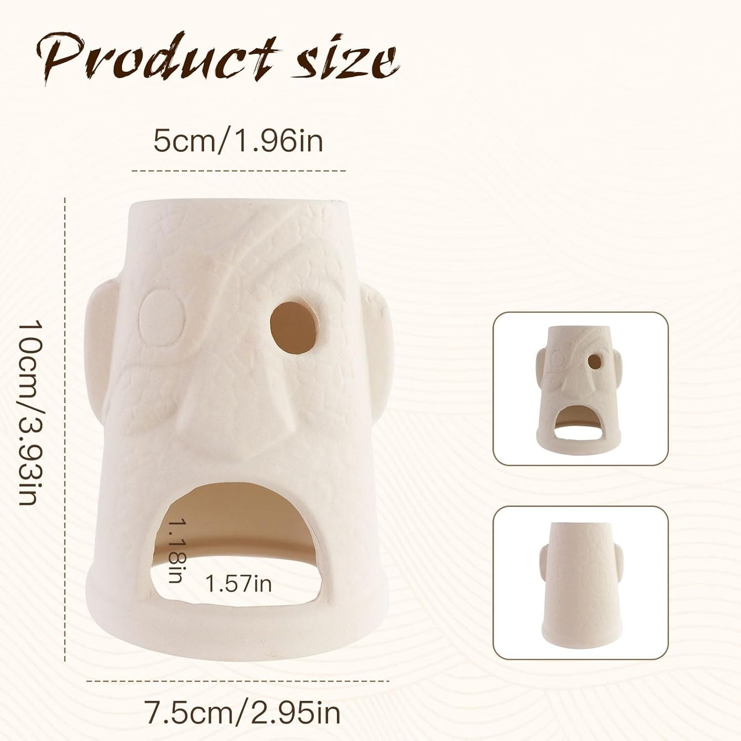 WishLotus Aquarium Cave Ornament, Silence Mask Fish Tank Decorations Hideout Ceramics Aquarium Caves and Hides for Fish Small Playing Breeding and Hiding (B)