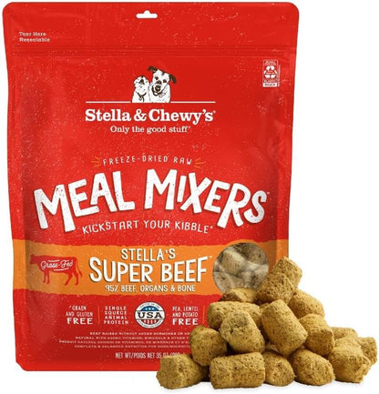 Stella & Chewy's Freeze-Dried Raw Beef Meal Mixers- Dog Food Topper and Mixer - Made with 95% Grass-Fed Beef, Organs & Bone - Perfect for Picky Eaters - Grain-Free - 35 oz