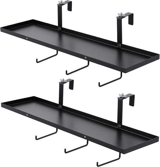 2 Pack 23" Adjustable Stall Organizer Portable Horse Tack Organizer Shelf Convenient Rust Resistant for Tack Room, Barn, or Horse Show Use Color Black