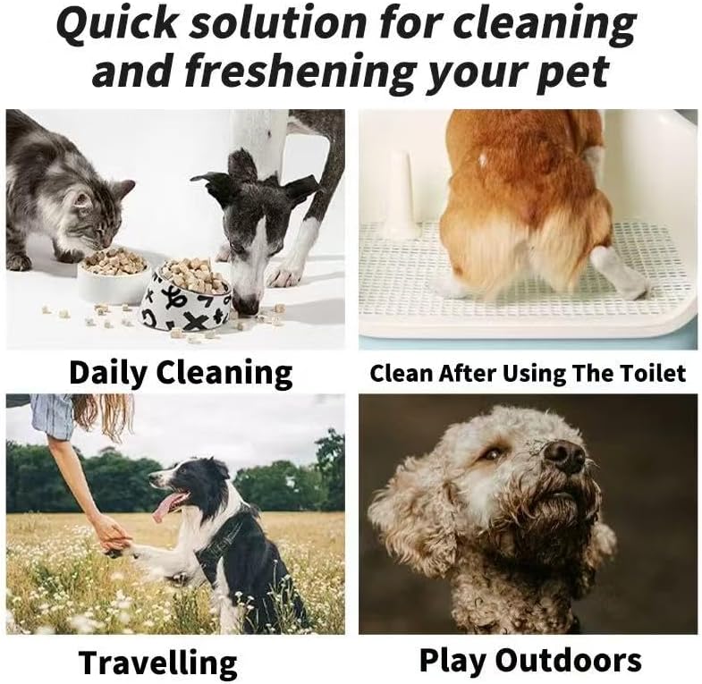 Pet Cleaning and deodorizing Anal Gland Hygiene Wipes for Dogs and Cats, Low allergenic, Cleans and moisturizes, for Grooming Paws, Body, and Rear, Fragrance-Free, 80+10+10 Value-Convenient Combo Pack