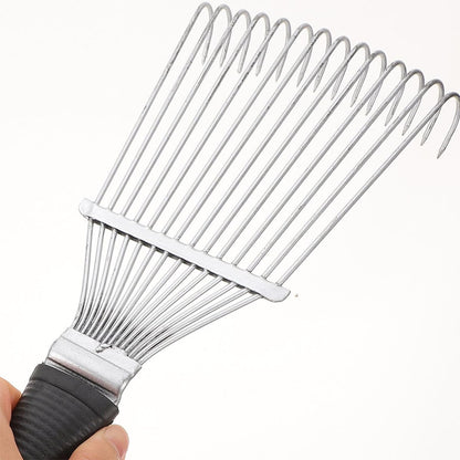 Sheep Wool Rake Brush Deshedding Tool for Farm Animal Grooming 32Cm Compact Black and White Cow and Horse Hair Scratching Comb for Livestock Coat Care