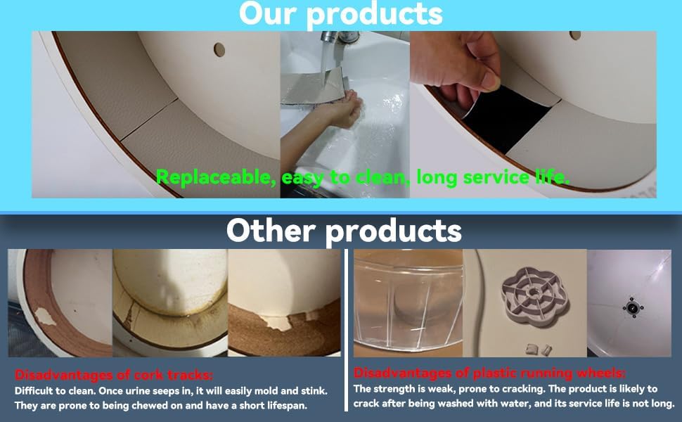 12inch Wall-Mount Silent Hamster Wheel, Wooden Small Animal Exercise Wheel with Removable & Washable Track for Gerbil, Mouse, Syrian Hamster（12in）