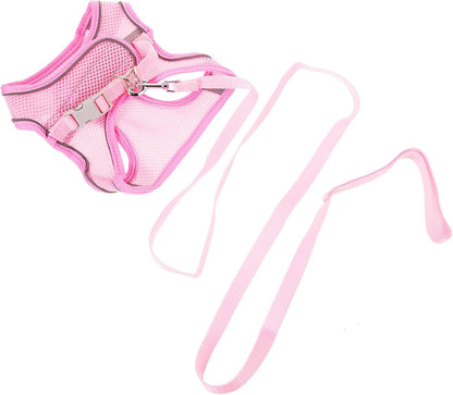 Beaupretty Breathable Reflective Dog Harness and Leash for Comfortable Walking Tear-Resistant Mesh Vest with Skin-Friendly Fabric Portable Safety Gear for Labradors Dachshunds and Household