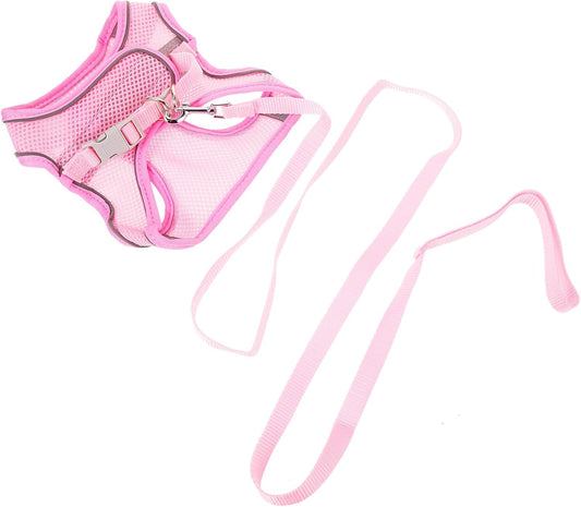 Beaupretty Breathable Reflective Dog Harness and Leash for Comfortable Walking Tear-Resistant Mesh Vest with Skin-Friendly Fabric Portable Safety Gear for Labradors Dachshunds and Household