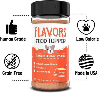 Flavors Food Topper for Dogs, Peanut Butter Recipe, 3.1-Ounce
