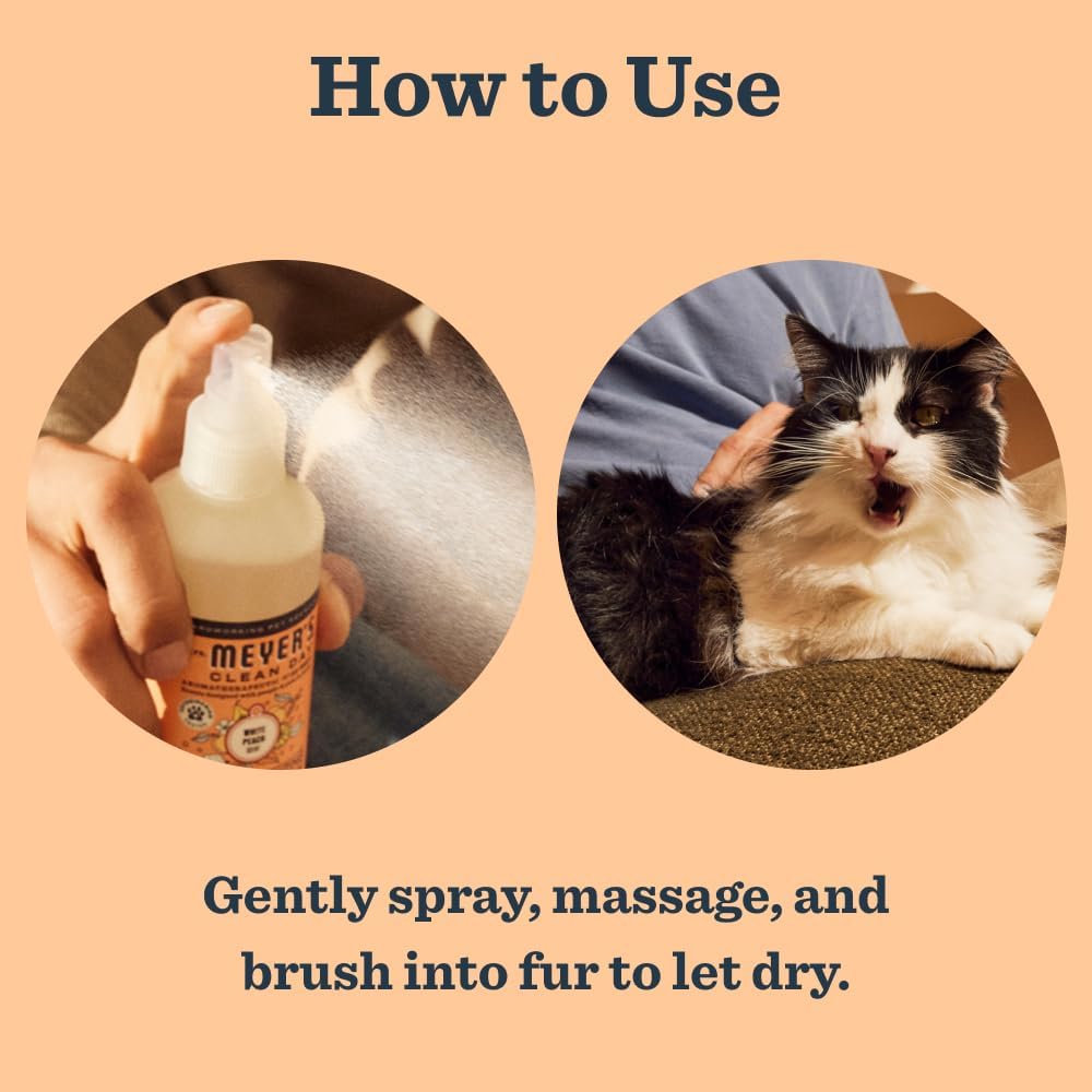 MRS. MEYER'S Clean Day Cat Deodorizing Spray, White Peach Scent, 8oz