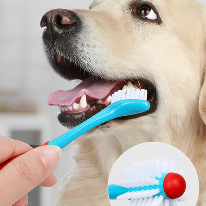 2 Pcs Dog Toothbrush Double Headed pet Toothbrush Soft 360 Degree Dog Tooth Brush Double-Headed Design Brush Head for Small and Large Dogs Cats Puppy Teeth Cleaning