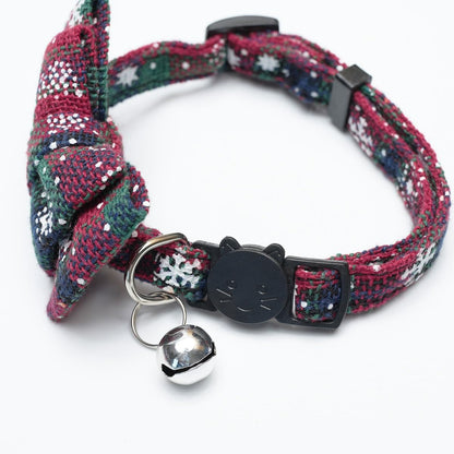 1 x Bow Bell Small Animal Collar Christmas Decoration Small Dog Kitten Collar