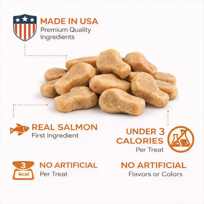 Savory & Tasty Soft Cat Treats Salmon - Grain Free, Made in USA, Under 3 Calories Per Chewy Nibble - 3oz Resealable Bag