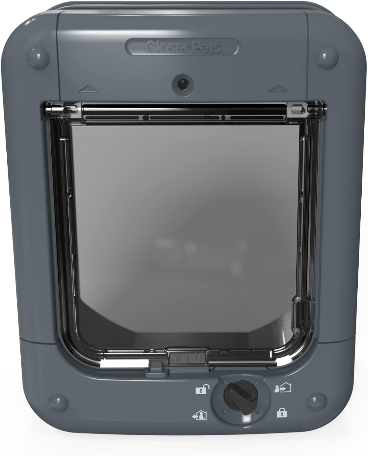 Closer Pets Microchip Activated Cat Flap (360) - ISO and AVID Compatible, for Small to Medium Cats, Accommodates up to 30 Pets, for Single/Multiple glazing, UPVC, walls and Wood, Grey
