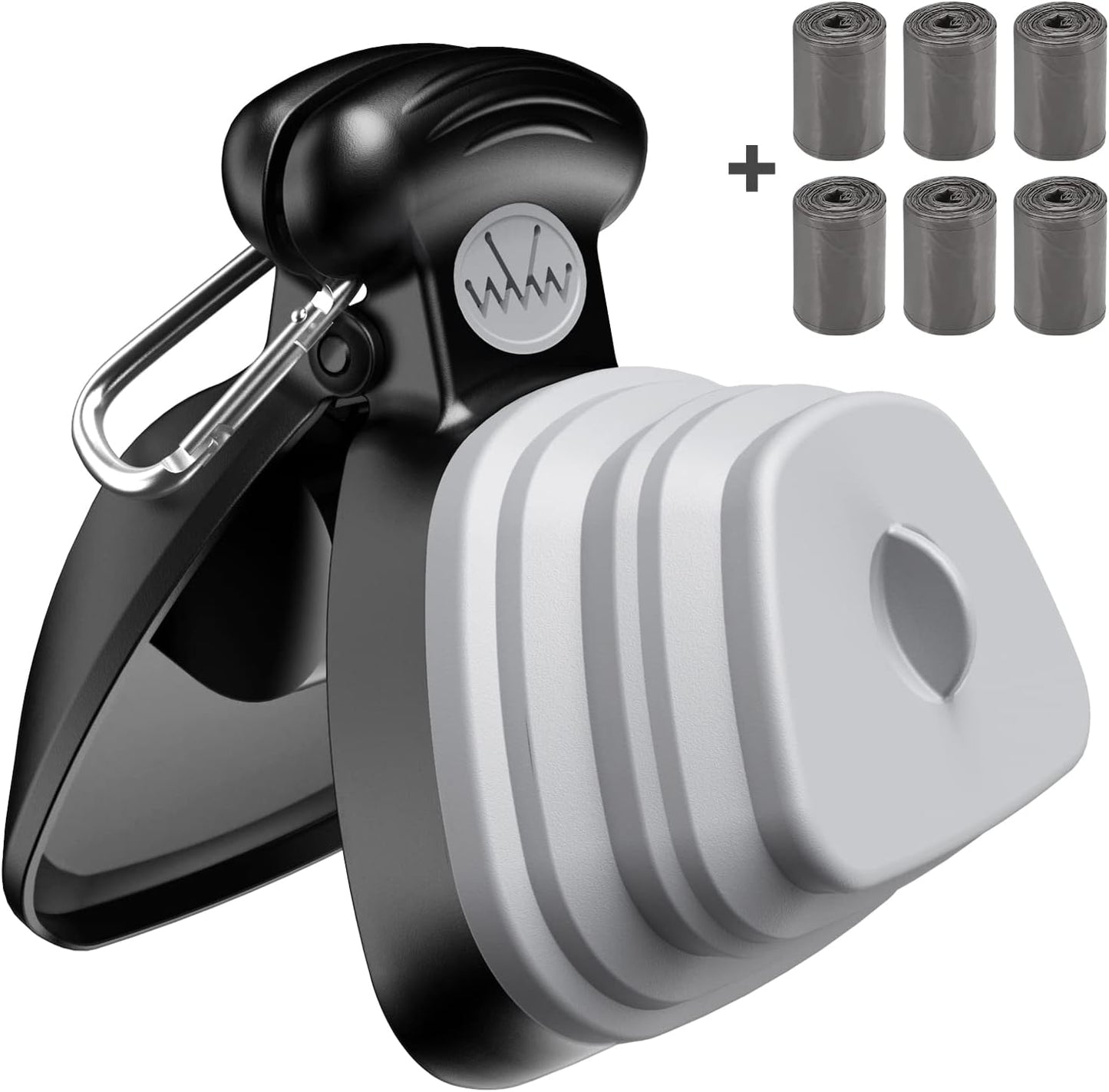 Pooper Scooper, Expandable Pet Poop Picker, Portable Dog Pooper Scooper for Small and Large Dogs, Waste Bag Storage Compartment, 6 Roll of Trash Bag