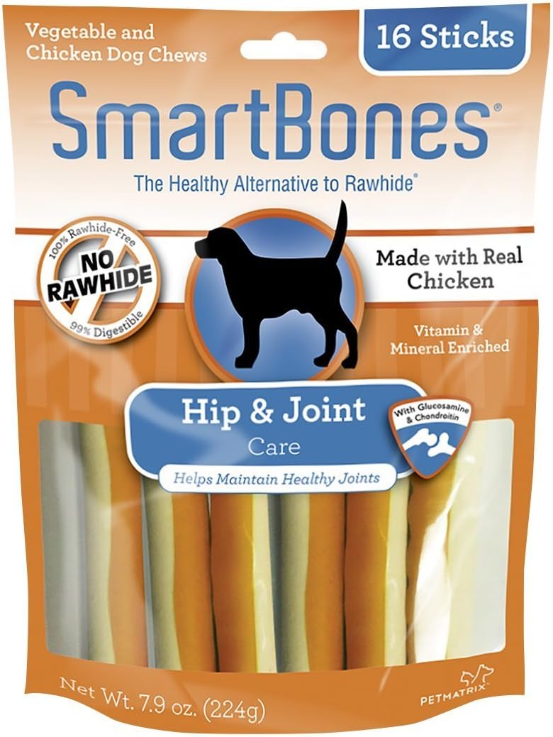 SmartBones Hip And Joint Care Sticks, Rawhide-Free Chews For Dogs, With Glucosamine And Chondroitin, 16 Count