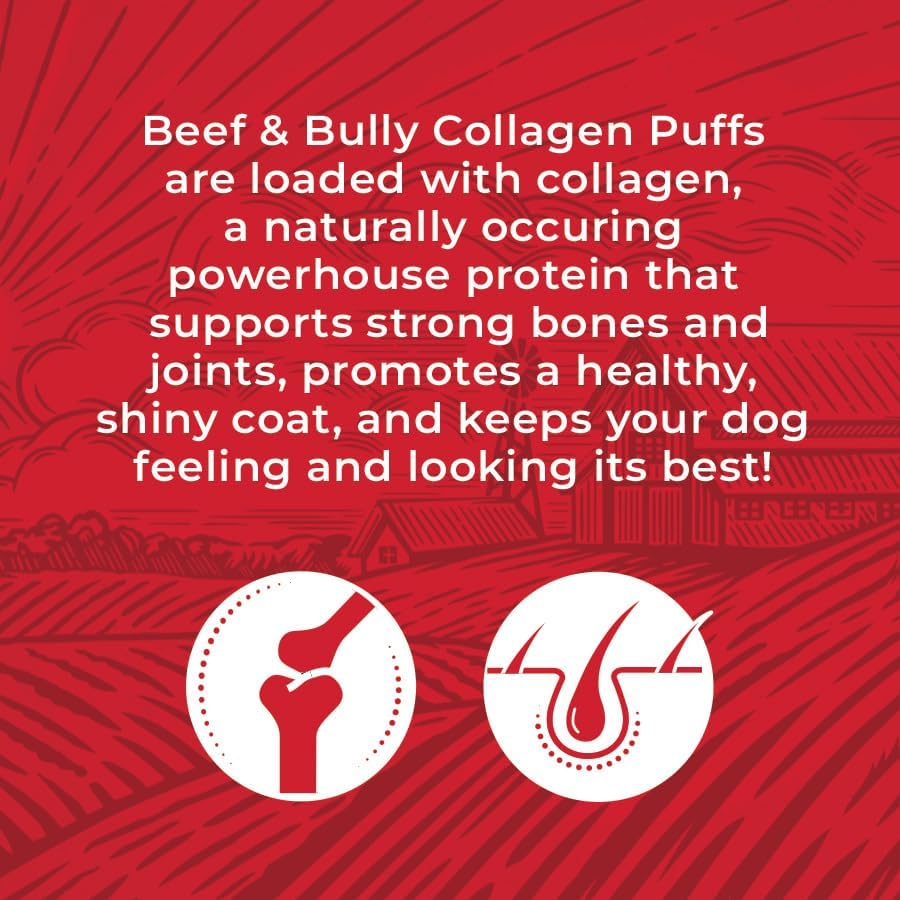 Beef & Bully Collagen Puff Treats for Dogs for Rewarding and Training | 6 oz Bag