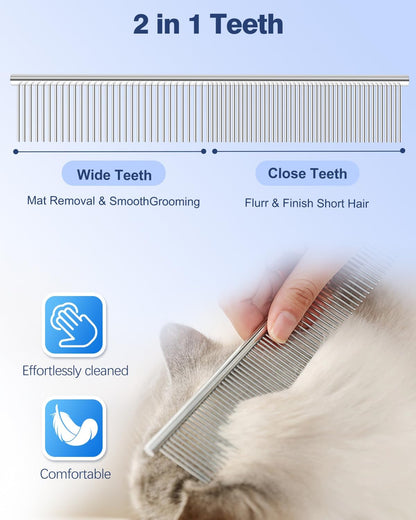 6-in-1 Dog Grooming Scissors - Professional Stainless Steel Hair Cutting Kit with Safety Rounded Tips, Ergonomic Soft-Grip Handles for Small & Large Dogs, Cats