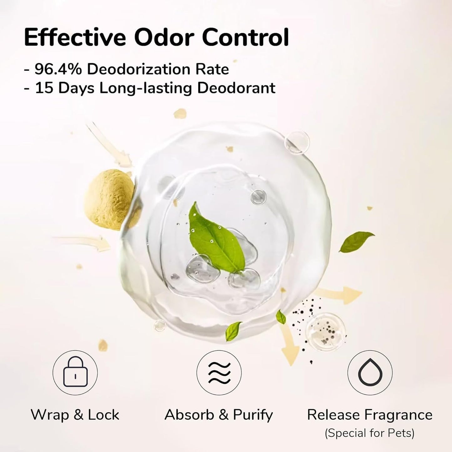 FUKUMARU Mixed Tofu Cat Litter, Strong Clumping Cat Litters, Effective Oder Control, Dust Free and Ultra Absorbent Flushable Bentonite White Tea Cat Litter, Direct to Toliet, 12 LB(2 Packs)