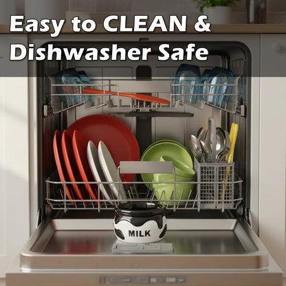 Ceramic Raised Cat Bowl, Elvated Cat Food and Water Bowl for Indoor Cats, Anti Vomiting and Whisker Friendly Kitty Dish-Microwave and Dishwasher Safe (Milk)