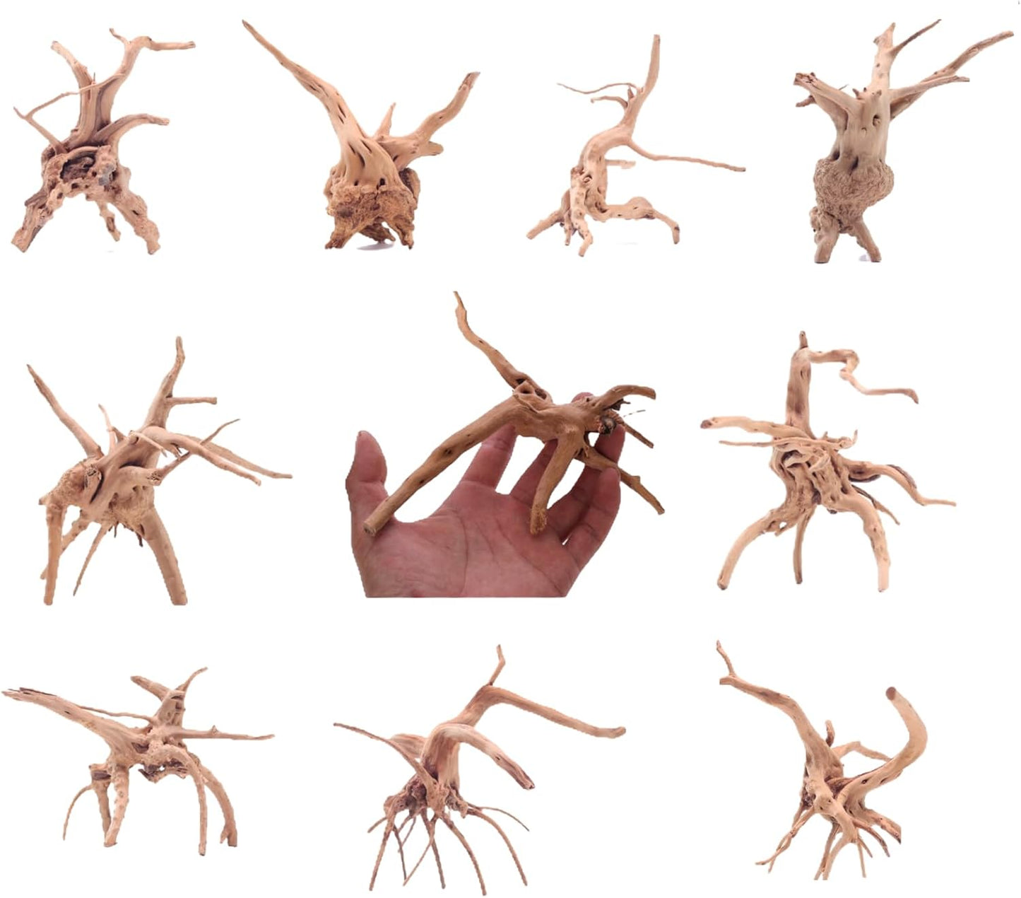 10pcs Natural Small Spiderwood Driftwood for Aquarium Decor Aquarium Driftwood Freshwater Reptile Driftwood Aquarium spiderwood (spiderwood 5-6inch 10pcs)