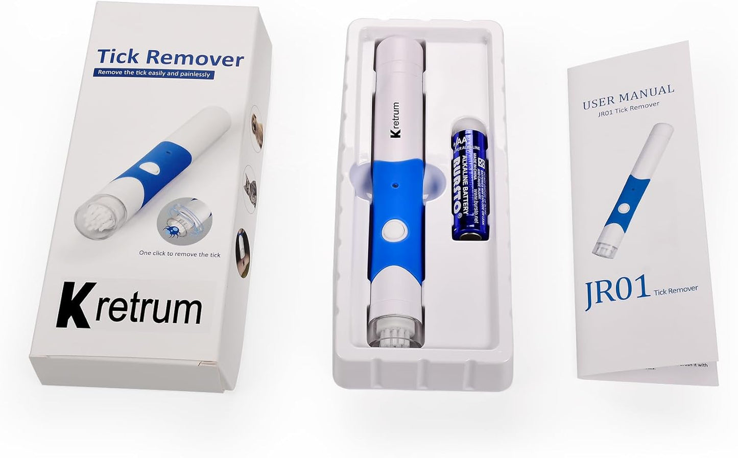 Tick Removal Tool Pen Premium Auto Tick Remover Tool for Dogs Real Pain Free Tick Removal Tool for Humans One Click to Remove Tick Intact Brush Let It Come Out on Its Own