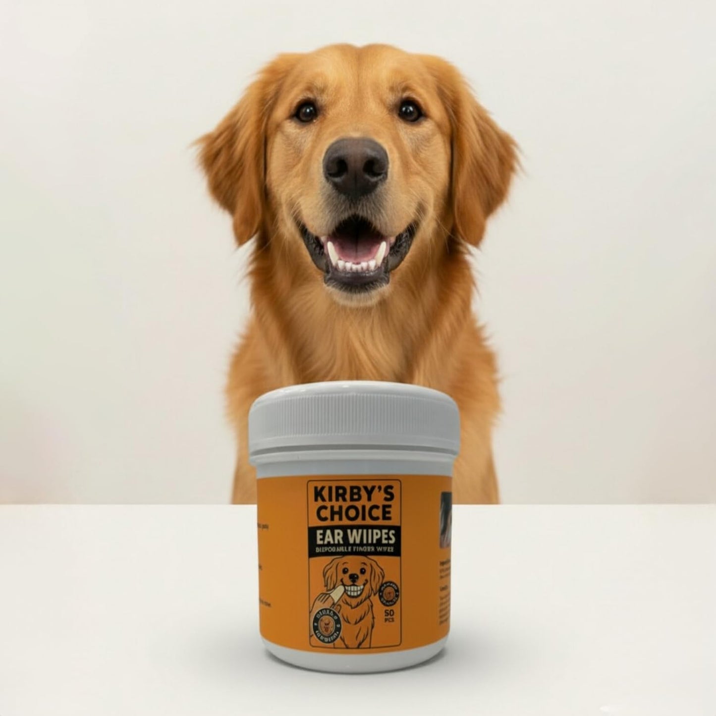 Kirby's Choice Dog Ear & Teeth Cleaning Wipes Bundle – 100 Total Finger Wipes (2 Canisters) – Gentle Pet Oral Care & Ear Cleaner – Safe, Durable & Easy to Use for Dogs & Cats – 100% Kirby Approved