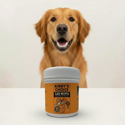 Kirby's Choice Dog Ear & Teeth Cleaning Wipes Bundle – 100 Total Finger Wipes (2 Canisters) – Gentle Pet Oral Care & Ear Cleaner – Safe, Durable & Easy to Use for Dogs & Cats – 100% Kirby Approved