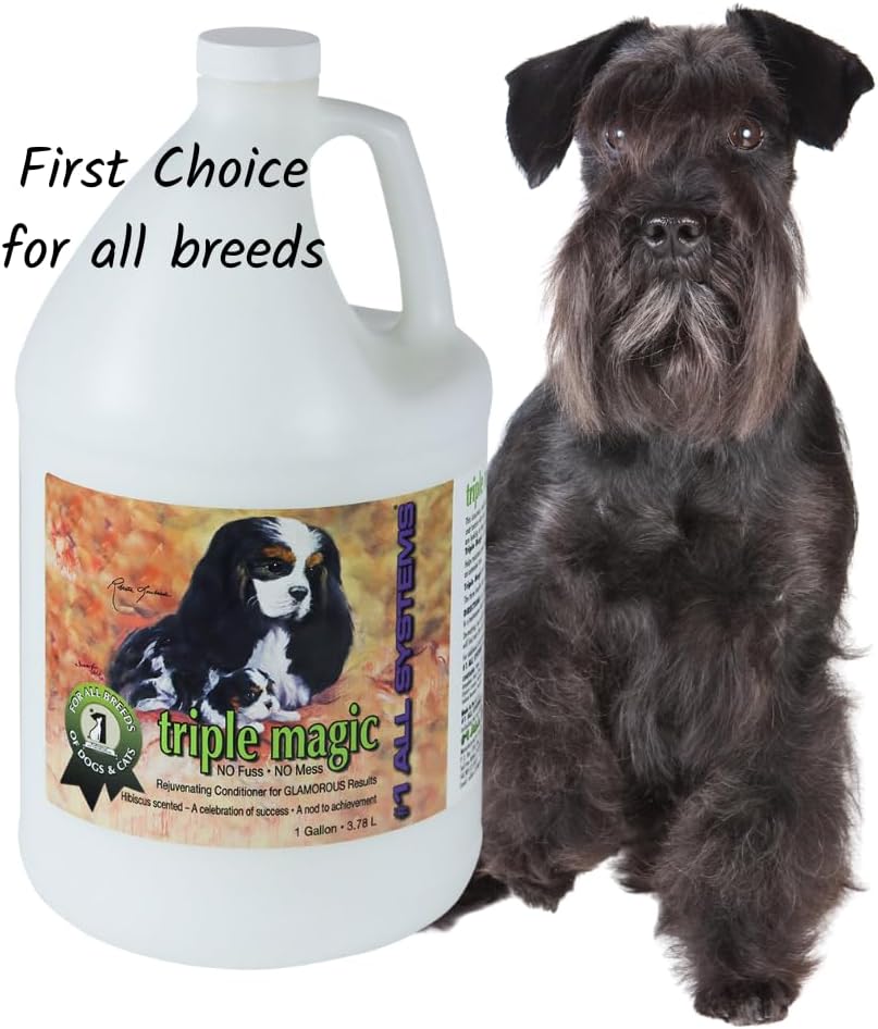 #1 All Systems Triple Magic Conditioner, Professional Strength, All Coat Types, Leave-in or Rinse, De-Matting & Detangling, Concentrated Formula with Triple Oils