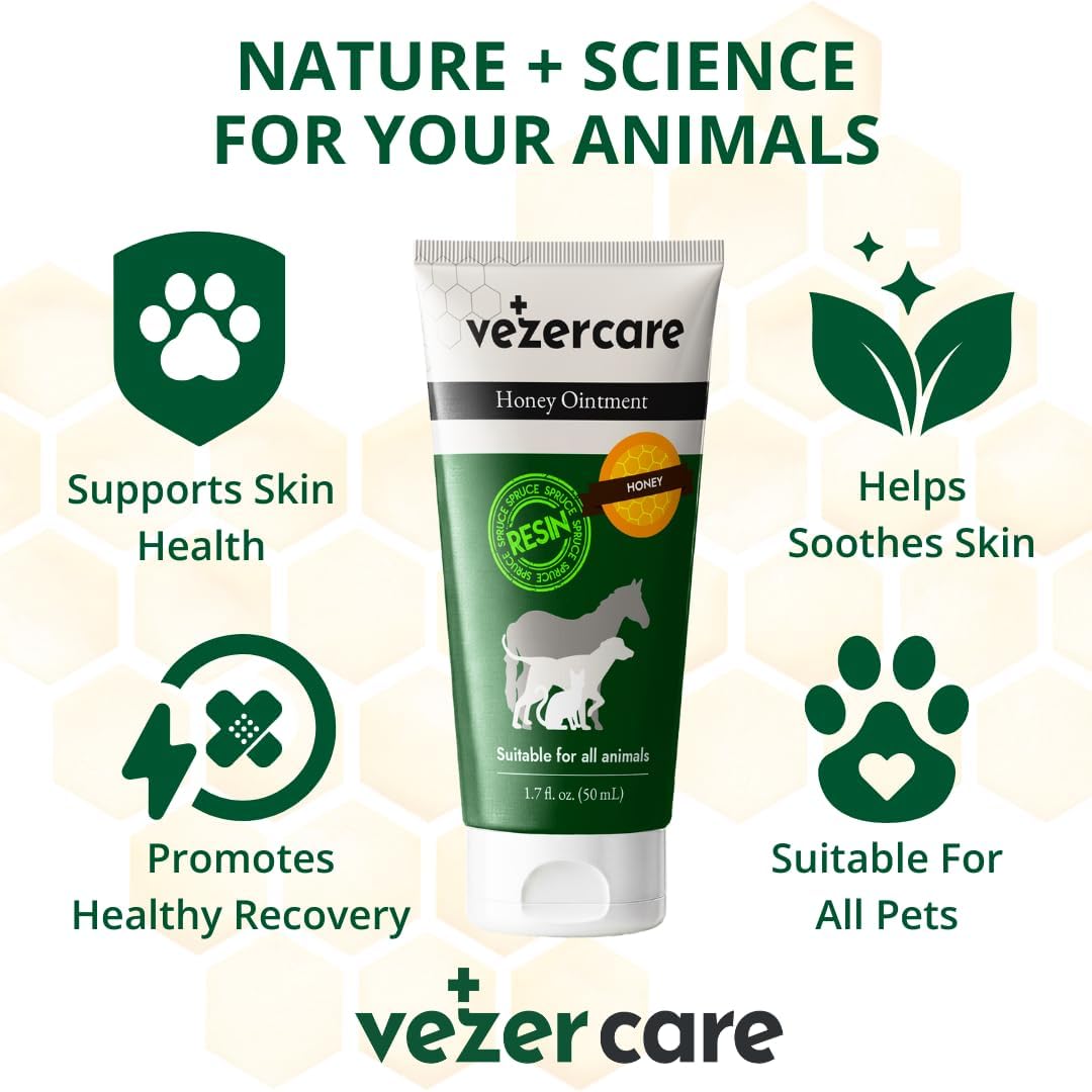 Dog Paw Balm & Wound Care Ointment – Natural Alternative to Manuka Honey for Hot Spots, Itchy Skin & Cuts – Safe for Dogs, Cats & Horses – Lick-Safe & Steroid-Free 1.7 oz