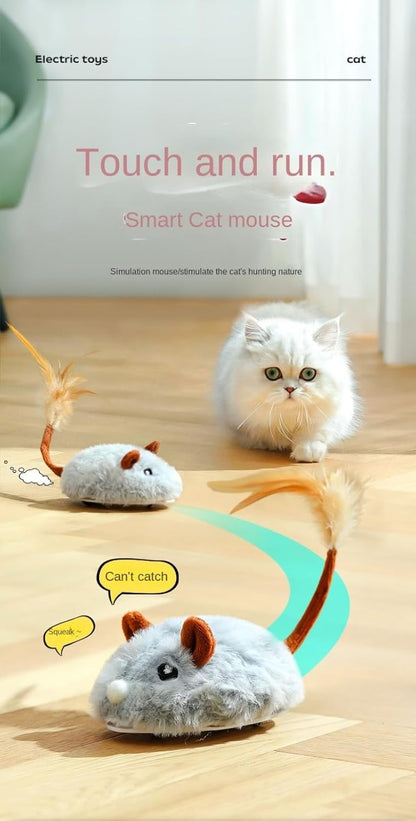 Remote Control Cat Toy, Automatic & RC Interactive Mouse with 3 Speeds, Active Play for Cats on Hard Floors, USB Rechargeable