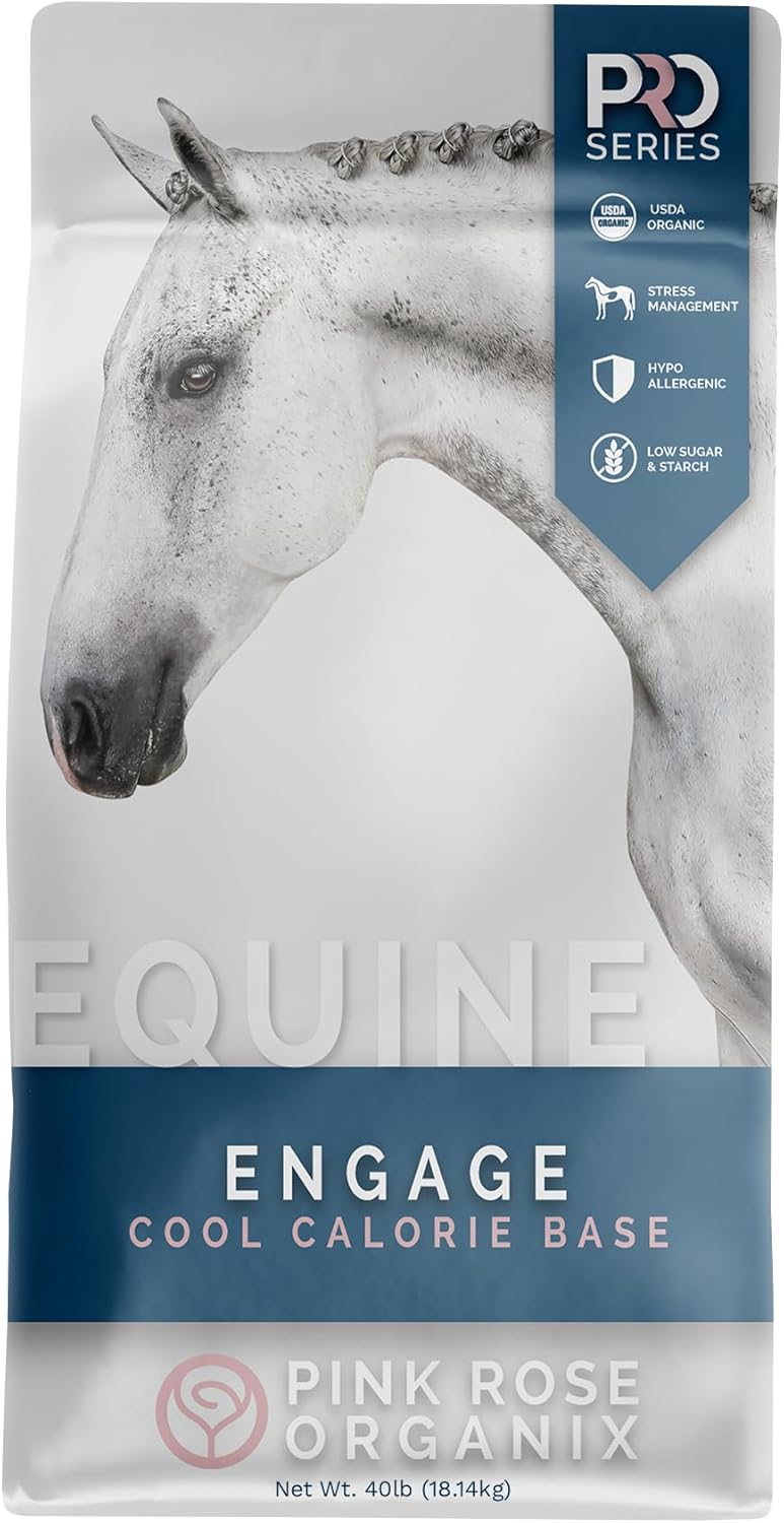 PRO Series Engage Cool Calorie Base Equine Feed, 40lbs - with PROeq for Joint, Gut, Brain & Body Health - Ideal for Easy Keepers - Low NSC, USDA Organic & Alfalfa-Free