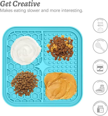 MateeyLife Lick Mat for Dogs & Cats with Suction Cups, 2PCS Slow Feeder Bowls, Small Lick Mat for Anxiety Relief, Dog Toys to Keep Them Busy, Enrichment Toys for Bathing, Cat Licking Pad for Boredom