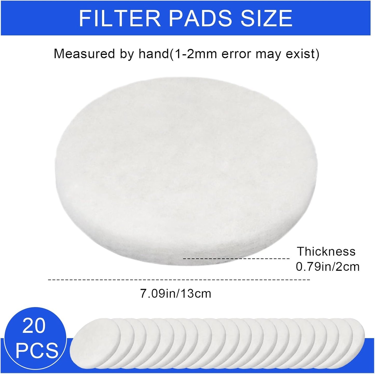 Aquarium Water Polishing Pad Replacement, Water Filter Polishing Pads Compatible with Fluval FX4 FX5 FX6, Aquarium Filter Media Replacement Parts Accessories White 20 Pack