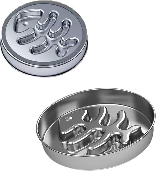 Slow Feeder Dog Bowl, Stainless Steel, 2 Cups Capacity, Non-Slip Base, Small & Medium Dogs